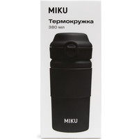 Термокружка Miku С кнопкой 380мл (черный)