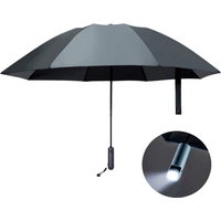 Складной зонт U'Revo Reverse Folding 3187545 (с фонарем, черный)