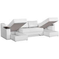 П-образный диван Craftmebel Сенатор (п-образный, боннель, экокожа, белый)