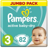 Подгузники Pampers Active Baby-Dry 3 Midi (82 шт)