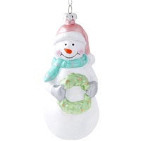 Елочная игрушка Феникс-Презент Снеговик с венком 80550 (белый)