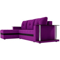 Угловой диван Craftmebel Атланта М угловой 2 стола (нпб, левый, фиолетовый вельвет)
