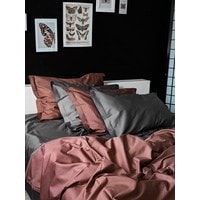 Постельное белье Homely Grey + Redbrown (1.5-спальный наволочка 70x70)