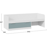 Кровать-тахта Трия Марли комбинированная Тип 1 80x200 (белый/серо-голубой)