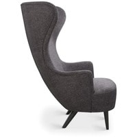 Интерьерное кресло Tom Dixon Wingback Chair BLACK Fabric B (темно-серый/черный) в Гомеле