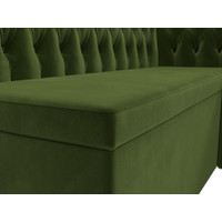Угловой диван Лига диванов Мирта 262 правый 107596 (микровельвет, зеленый)