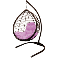 Подвесное кресло M-Group Капля Лори 11530208 (коричневый ротанг/розовая подушка)