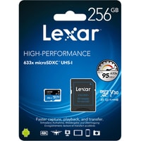 Карта памяти Lexar 633x microSDXC LSDMI256BB633A 256GB (с адаптером)