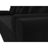 Угловой диван Mio Tesoro Верона лайт левый (микровельвет, черный)