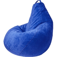Кресло-мешок Palermo Bormio микровелюр L (синяя лазурь)
