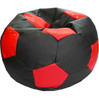 Кресло-мешок Мама рада! Мяч экокожа (черный/красный, L, smart balls)
