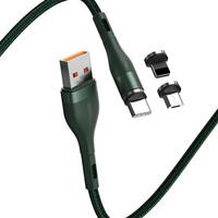 Кабель Baseus CA1T3-A06 Zinc Magnetic USB Type-A - USB Type-C/Lightning/microUSB (1 м, зеленый)