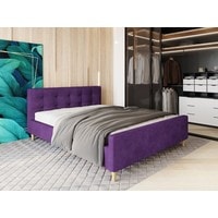 Кровать Настоящая мебель Pinko 160x200 (вельвет, фиолетовый)