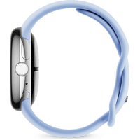 Умные часы Google Pixel Watch 2 LTE (глянцевый серебристый/залив, спортивный силиконовый ремешок)