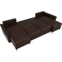 П-образный диван Лига диванов София 100071 (экокожа, коричневый)