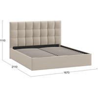 Кровать Трия Эмбер универсальный тип 1 с ПМ 160x200 (велюр Confetti Cream)