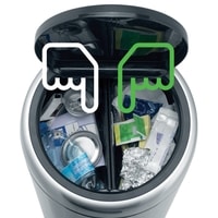 Система сортировки мусора Brabantia Touch Bin Recycle 2 x 20 л (стальной защитой от отпечатков)