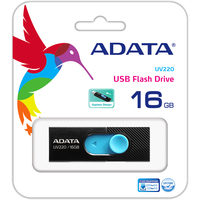 USB Flash ADATA UV220 16GB (черный/голубой)