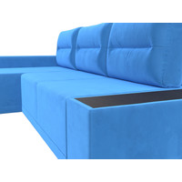 Угловой диван Лига диванов Чикаго левый 110736L (велюр голубой)