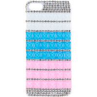 Чехол для телефона iPoint Стразы квадрат розово-сине-белый для iPhone 5/5S