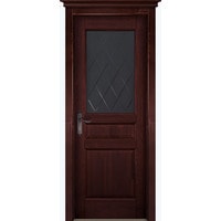 Межкомнатная дверь ОКА Валенсия 90x200 (махагон/стекло графит)