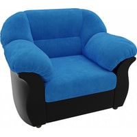 Интерьерное кресло Лига диванов Карнелла 105830 (велюр, голубой/экокожа, черный)