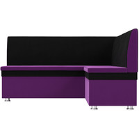Угловой диван Лига диванов Уют правый 109622 (микровельвет, фиолетовый/черный)