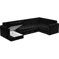 П-образный диван Mebelico Мэдисон 59250 (вельвет, черный/фиолетовый)