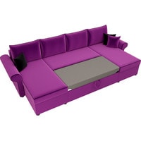 П-образный диван Лига диванов Милфорд 31572 (микровельвет, фиолетовый)