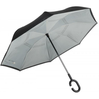 Зонт-трость Inspirion Flipped (светло-серый/черный)