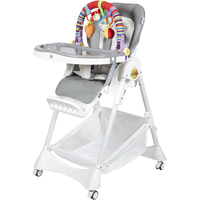 Высокий стульчик ForKiddy Podium Toys 0+ (2 чехла +х/б вкладыш, светло-серый, дуга зайка)
