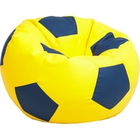 Кресло-мешок Мама рада! Мяч экокожа (желтый/синий, L, smart balls)