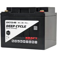 Автомобильный аккумулятор KRAFT 12V-44Ah(C20) L+ (44 А·ч)