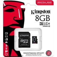 Карта памяти Kingston Industrial microSDHC SDCIT2/8GB 8GB (с адаптером)