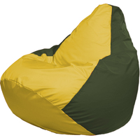 Кресло-мешок Flagman Груша Г2.1-250 (жёлтый/тёмно-оливковый)