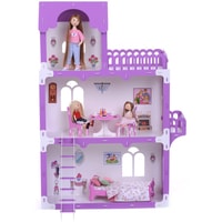 Кукольный домик Krasatoys Дом Милана с мебелью 000270 (белый/сиреневый)