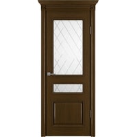 Межкомнатная дверь Юркас Вена-2 ДО 90x200 (орех/мателюкс матовое с фрез. №27+27.1)