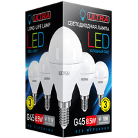 Светодиодная лампочка Ultra LED G45 E14 8.5 Вт 4000 К