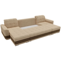 П-образный диван Лига диванов Честер П-образный 100081 (бежевый/коричневый)