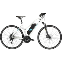 Электровелосипед Kross Evado Hybrid 1.0 DL 2023 KREH1Z28X19W006309 (белый/бирюзовый)