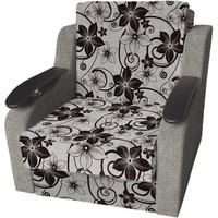 Кресло-кровать Асмана Виктория с декором (рогожка цветок крупный коричневый/рогожка беж)