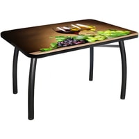 Кухонный стол Solt №202 120x80 (кромка черная/ноги черные)