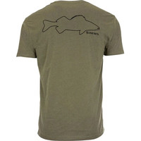 Футболка Simms Walleye Outline T-Shirt (3XL, военный)
