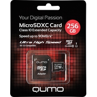 Карта памяти QUMO QM256GMICSDXC10U1 microSDXC 256GB + адаптер