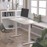Стол для работы стоя ErgoSmart Manual Desk Compact 1360x800x36 мм (дуб натуральный/белый)