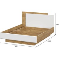 Кровать SV-Мебель Милан 160x200 00-00108376 (дуб золотой/белый матовый)