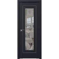Межкомнатная дверь ProfilDoors 24U L 90x200 (черный матовый/прозрачный/серебро)
