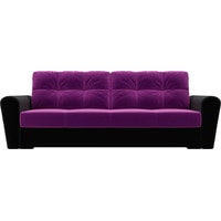 Диван Лига диванов Амстердам 28248 (микровельвет, фиолетовый/черный)