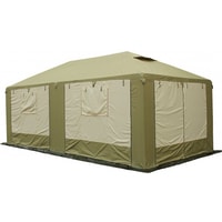 Тент-шатер Митек Пикник-Люкс 6x3 м (хаки/бежевый)