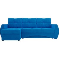 Угловой диван Лига диванов Сатурн 101050 (левый, велюр, голубой)